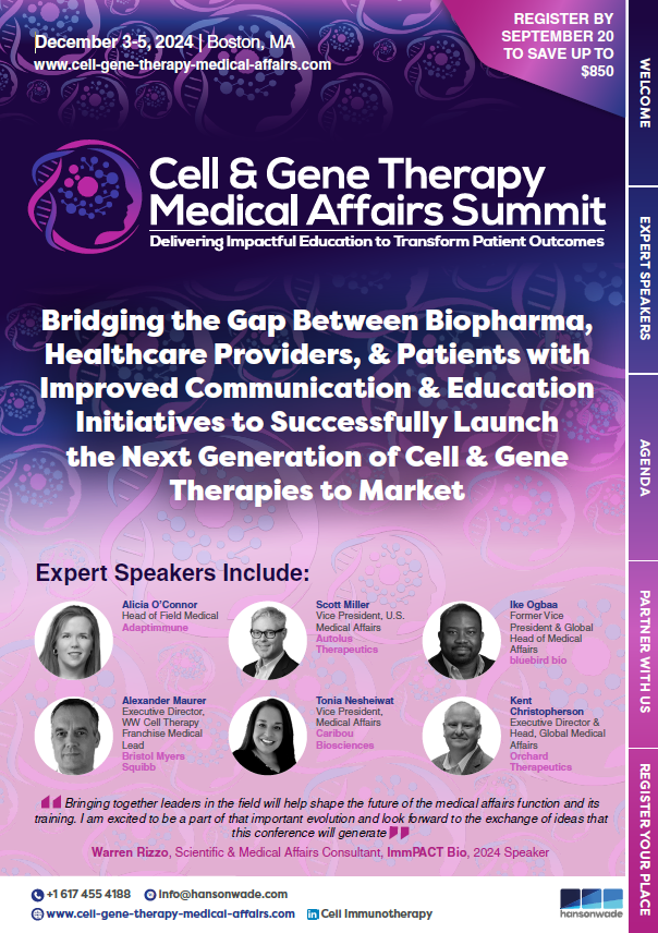 Cell & Gene Therapy Medical Affairs Summit - Full Agenda