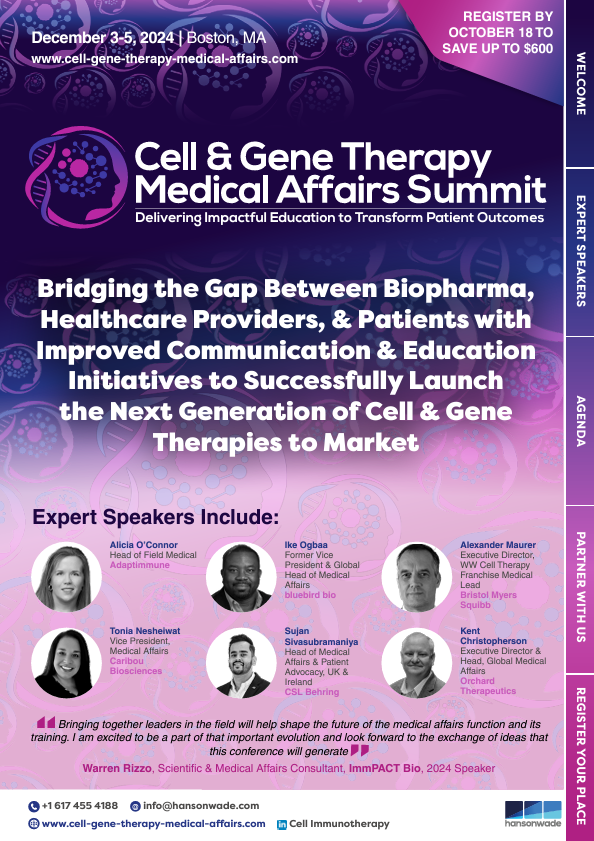 Cell & Gene Therapy Medical Affairs Summit - Full Agenda